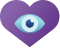 Illustration showing comfortable, hydrated eyes supported in a heart.