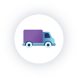 Illustrated icon depicting a delivery truck