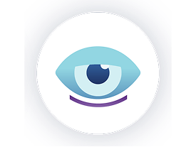 Illustrated eye icon depicting fatigue. 