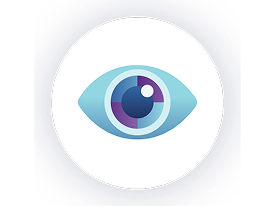 Illustrated eye icon depicting fluctuating or blurry vision. 
